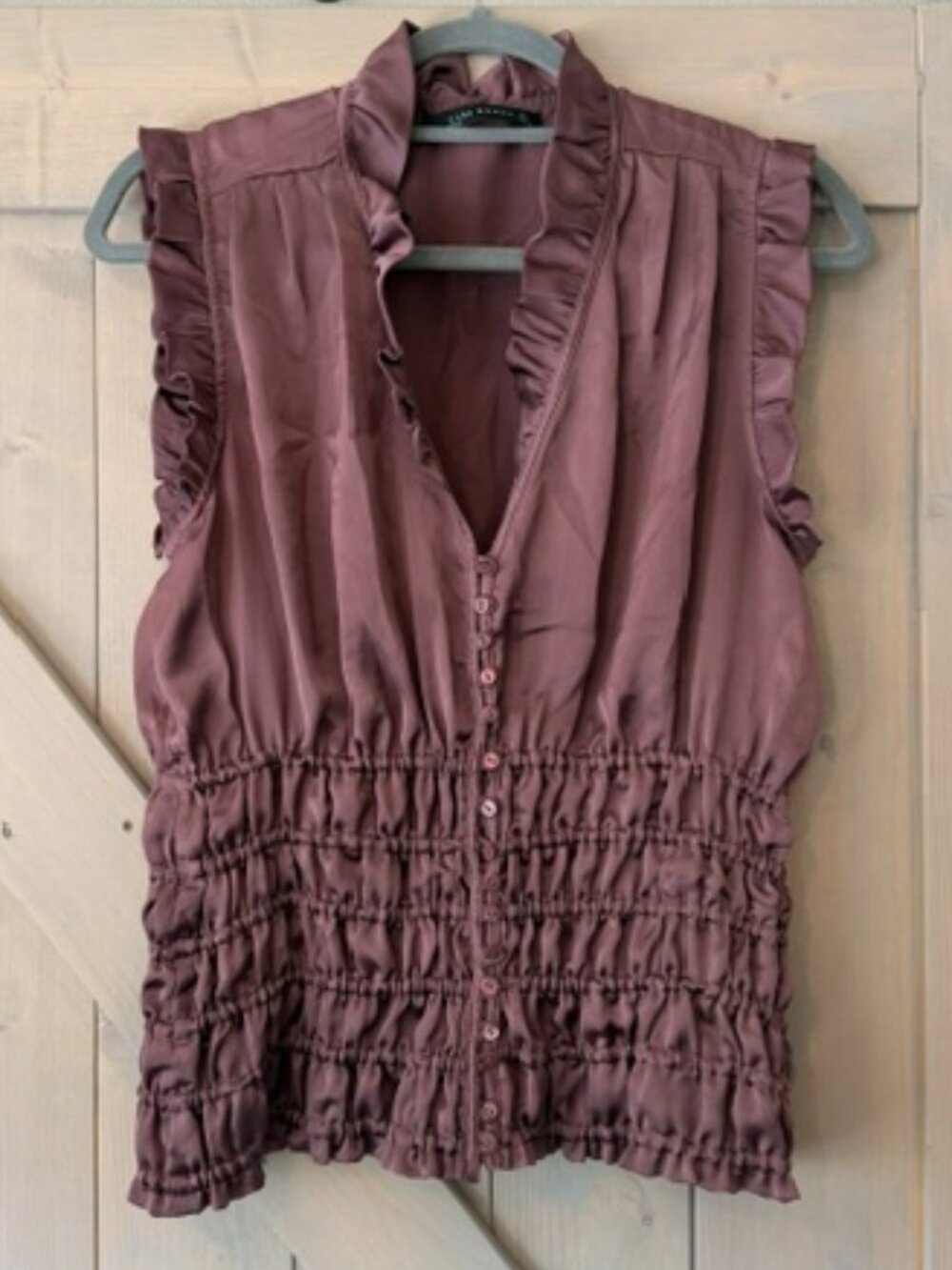 Zara Woman Satin Effect Sleeveless Top Mauve Color EUC 1001
